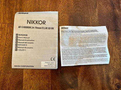 Mint Nikon 24-70mm f/2.8E ED VR: