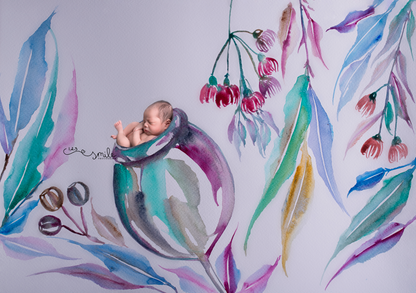 NEWBORN WATERCOLOR DIGITAL BACKDROP BUNDLE